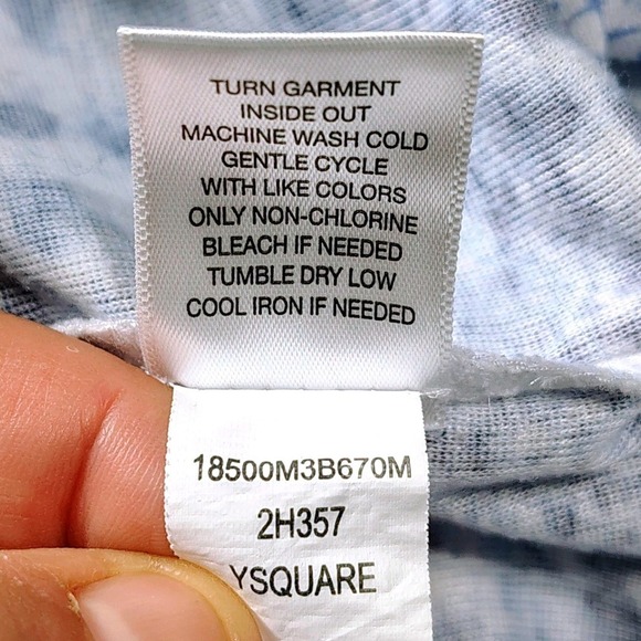 One Step Up Blue Printed 3/4Fitted Sleeve Top Womens Size Large Lightweight - Picture 11 of 11